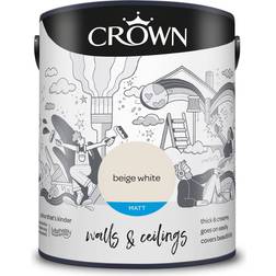 Crown & Matt Emulsion Wall Paint Beige White 5L