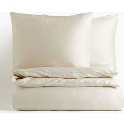 H&M Satin Double/King Set - Duvet Cover Beige (230x220cm)