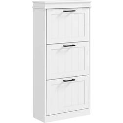 Homcom Slim Cabinet 3 Flip Drawers Shoe Rack 24x117.5cm