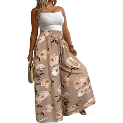 Shein Womens Plus Simple Daily Flower Printed Pants