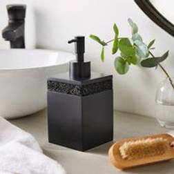 Dunelm Sparkle Black Square Soap Dispenser