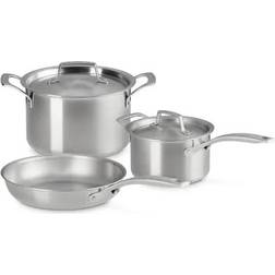Le Creuset Essential Stainless Steel 5-Piece Cookware Set with lid