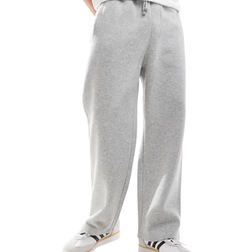 Pull&Bear Gråmelerede joggingbukser med vide ben kraftigt materiale
