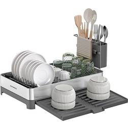 Songmics Drying Rack Stainless Steel Silver and Gray Dish Drainer
