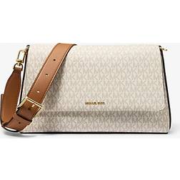 Michael Kors Large Signature Logo Crossbody Bag - Natural