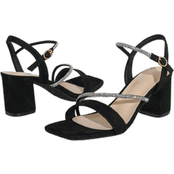 Shein Chunky HighHeeled SquareToe Sandals With Crystal Embellishment Elegant And Classy Design Suitable For Formal Events Parties And Daily Wear WideFit And