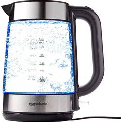 Amazon Electric Glass Kettle 1.7 Litres Black Silver