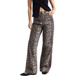 New Look Jeans med vidde leopardprint-Brun