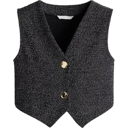H&M Bouclé Weste - Schwarz