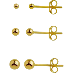 Shein Pairs Cute Surgical Stainless Steel Mini Ball Stud Earrings Set For Women,18K Gold Plated Hypoallergenic Cartilage Piercing