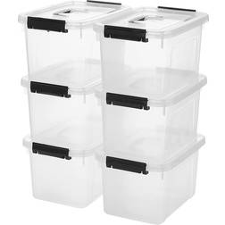 6 Quart Clear Latch 6 QT Storage Box 1.8gal 6pcs