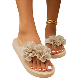 Shein Summer New ThickSoled Slippers Lightweight And Comfortable FlipFlops Solid Color Available In Sizes Flower Beach Sandals