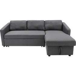 Living and Home 3 Seater Corner Bed with Storage - Grey - 76 x 88 x 90 cm Sofa 88cm 3 Seater