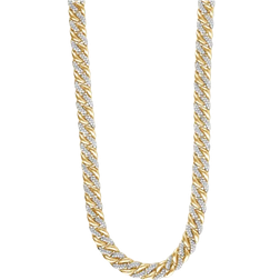 Macy's Men's Diamond Curb Link Chain 22" Statement Necklace (5 ct. t.w. in Sterling Silver or 14k Gold-Plated Sterling Silver Gold Over Silver (22 inch)