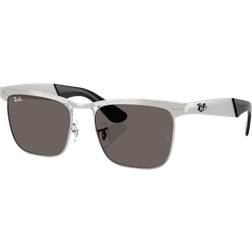 Ray-Ban Wayfarer Deluxe Sunglasses - Sandblasted Silver/Dark Grey