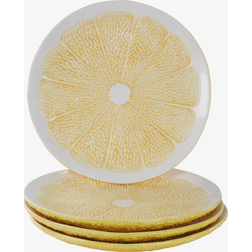 Lemon tallerken 4-pak Gul/hvid Flad tallerken 27cm 4stk