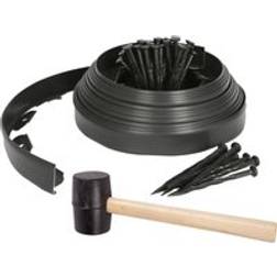 Harbour Housewares Flexible Plastic Lawn Edging 10m x 4cm Black