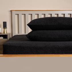 OHS Teddy Fleece Pillow Case Black (75x50cm)