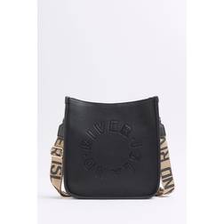 River Island Faux Leather Ri Messenger Bag - Black