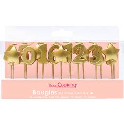 ScrapCooking Tårtljus Siffror och Stjärnor 5002 8 cm Guld