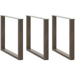 vidaXL Soffbordsben U-formade 3 st Naturstål 80x(72-73) cm Stål Bordsben