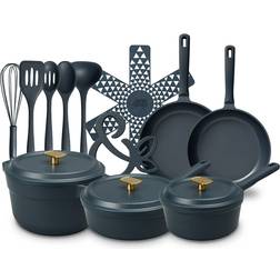 Thyme & Table Diecast 18-Piece Silicone Utensil Cookware Set with lid 18 Parts