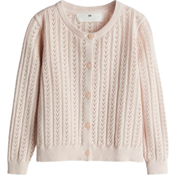 H&M Cotton Cardigan in Pointelle Knit - Light Pink (1273021002)