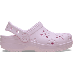 Crocs Toddler Classic Floral Cutout Clog - Pink Milk