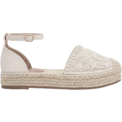 Shein Geometric Textured Espadrille Ankle Strap Flats