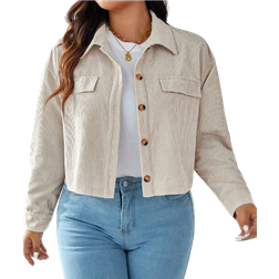Shein Plus Women Solid Color Minimalist Casual Long Sleeve Jacket