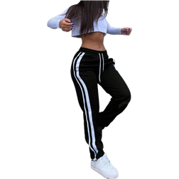 Shein Casual Contrast Stripe Drawstring Pants - Autumn