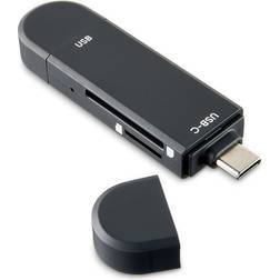 onn. SD and microSD Card Reader with USB and USB-C Connectors
