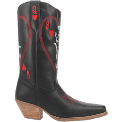 Dingo Womens Queen Hearts Round Toe Casual Boots Mid Calf Mid Heel 2-3