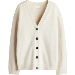 H&M Stickad Kofta - Beige Crèmevit