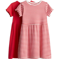 H&M Cotton Dresses 2-pack - Red/Striped (1288653001)