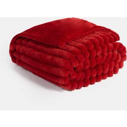 OHS Faux Fur Thick Blankets Red (150x125cm)