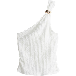 H&M One Shoulder Top - White