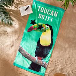 Catherine Lansfield Toucan Do It Beach Towel Towel Green