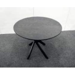 Furniturebox Tierra Modern Veneer And Metal Round 75cm H x 100cm L x 100cm W Dining Table