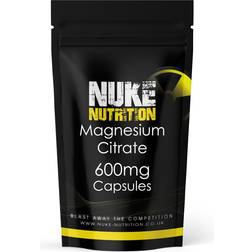 Nuke Nutrition Magnesium Citrate 600mg Tiredness Fatigue PMS x 60 Capsules