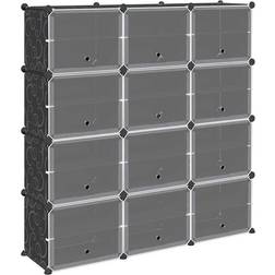 vidaXL Storage Cube Organiser with 12 Cubes and Doors Shelving System