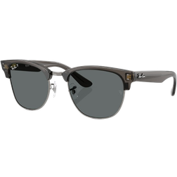 Ray-Ban Clubmaster Reverse Solglasögon - Transparent Mörkgrå Gunmetal Montura Grå Lentes Polariserade