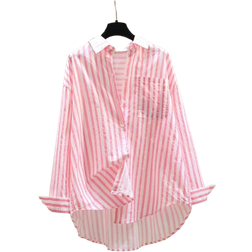 Shein Casual Striped Print Long Sleeve Shirt - Autumn/Winter