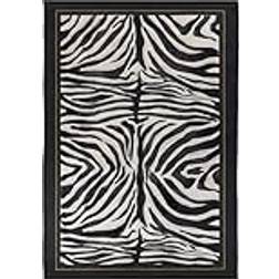 Paoletti Leopardis Zebra Printed Indoor Outdoor Rug 120cm W x 170cm L Black, Multicolour