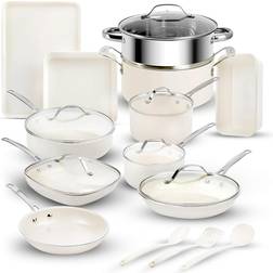 Gotham Steel Naturals 20 Express Cream Cookware Set with lid 20 Parts