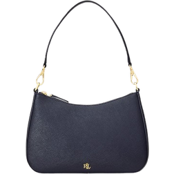 Lauren Ralph Lauren Women's Crosshatch Leather Medium Danni Shoulder Bag Rfd Nvy