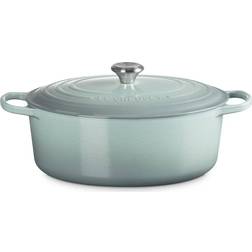 Le Creuset Signature Cast Iron Oval Oven 8 Qt Sea Salt with lid 2 gal
