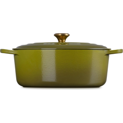 Le Creuset Signature Cast Iron Oval Oven 8 Qt Sea Salt Green with lid 2 gal
