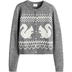 H&M Jacquardstrikket Cardigan - Grå