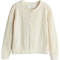 H&M Cotton Cardigan in Pointelle Knit - Cream (1273021003)